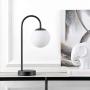 JONATHAN Y JYL6010A Arco 18.25'' Iron/Glass Mid-Century Globe LED Lamp Glam,Minimalist,Modern,Transitional for Bedroom, Living Room, Office, College Dorm, Coffee Table, Bookcase, Black