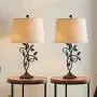 Maxax Traditional Table Lamp with Linen Fabric Shade Set of 2 for Living Room and Bedroom, Black Maxax Traditional Table Lamp with Linen Fabric Shade Set of 2 for Living Room and Bedroom, Black