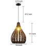 17.7'' Bamboo Modern Chandelier Weave Ceiling Light Fixtures Retro Hanging Light Rattan Pendant for Dining Room,Hallway,Bedroom,Kitchen