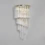 LITFAD Clear Crystal Wall Sconce 5 Lights Contemporary Wall Light Fixture Modern Wall Mount Light Fixture in Gold LED Wall Lamps Sconce Night Light for Living Room Hallway Bedside Hotel