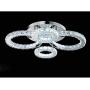 LITFAD 4 Halo Ring LED Ceiling Lamp Modern Design Decorative Crystal Semi Flush Mount Ceiling Light LED Chandelier for Hotel Hall Bedroom Living Room - White Light