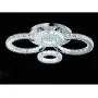 LITFAD 4 Halo Ring LED Ceiling Lamp Modern Design Decorative Crystal Semi Flush Mount Ceiling Light LED Chandelier for Hotel Hall Bedroom Living Room - White Light