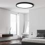LVL Flush Mount 12 Inch Ceiling Light Fixture (Matte Black), 5000K Daylight 24W LED Modern Surface Mount Ceiling Lamp Indoor for Bedroom Living Room Hallway Kitchen Office Easy Install