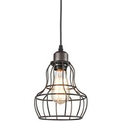 YOBO Lighting Minimalist 1-Light Oil Rubbed Bronze Hanging Pendant Light LOFT Wire Cage Guard