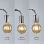 Keymit 3 Way Dimmable Lamps for Bedrooms, G80 8W Globe LED Edison Industrial Bedside Lamp, Nightstand Black Lamps for Living Room, Light Gold LED Filament Bulb Included