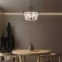 NALATI 4-Light Industrial Metal Chandelier with Clear Glass Bowl Shade Semi Flush Mount Ceiling Lighting Matte Black