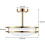 COTULIN 2-Light Modern Gold Metal Flush Mount Ceiling Light,Ceiling Light Fixture for Living Room Bedroom Dining Room Kitchen Hallway Corridor,Lighting Fixture Ceiling Lamp Perfect for Home Decor