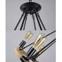 NOXARTE Round Hemp Rope Chandelier Vintage Black Pendant Light Retro Wagon Wheel Lighting Fixture for Dining Room Farmhouse 6-Light