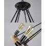 NOXARTE Round Hemp Rope Chandelier Vintage Black Pendant Light Retro Wagon Wheel Lighting Fixture for Dining Room Farmhouse 6-Light