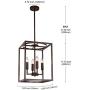 BONLICHT Lantern Pendant Lighting 4 Light Kitchen Hall Foyer Cage Chandelier Industrial Oil Rubbed Bronze Candle Style farmhouse Lighting Fixtures Hanging Flush Mount Ceiling Light Hallway Dining Room