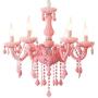 Crystal Chandelier Macaron Pendant Light Creative Ceiling-Lamp Bedroom Candle Chandeliers Pink 5 Lights