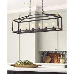 Zeyu 6-Light Dining Room Lighting Fixtures, Modern Island Lights for Kitchen, Oil Rubbed Bronze Finish, 101-6 ORB