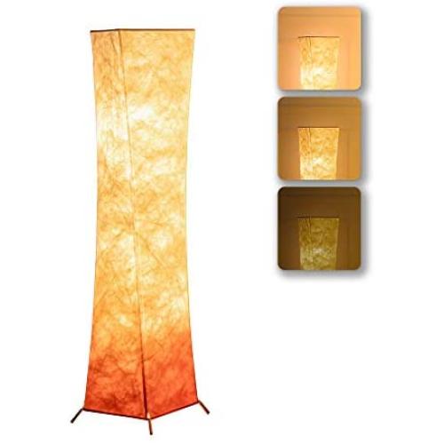 Floor Lamp, CHIPHY Dimmable Standing Lamp, 3 Levels Adjustable Brightness 12W/2 LED Bulbs(2400 Lumens, 100 Watt Equivalent) and Red Fabric Shade, Modern for Bedroom and Kids Room