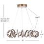 JONATHAN Y JYL7208A Cursive 24'' Adjustable Spiral Integrated LED Metal Chandelier Ceiling Light Modern,Contemporary Dimmable, for Dining Room, Foyer, Bedroom, Coffee