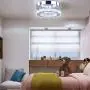 Dixun Modern Mini Led Chandelier Semi Flush Mount Crystal Lighting Ceiling Crystal Lamp for Bedrooms Dinning Rooms Hallway(Round White)