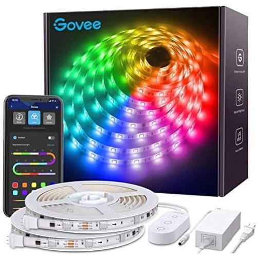Govee RGBIC LED Strip Lights, Color Changing LED Lights with App Control, 64 Scene Modes, Music Mode, Easy Installation Light Strip for Bedroom, Kitchen, Party, Living Room