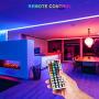 Sunjoyco RGB 12V LED Strip Lights 16.4 FT, Waterproof LED Tape Lights Color Changing LED Strip Lights with Remote for Bedroom Living Room Kitchen TV Bar Home Decoration