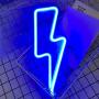 Protecu Lightning LED Neon Decorative Lights for Bedroom, Blue Neon Sign Shaped Decor Light, USB/ Battery Operated LED Neon Light Signs for Kids, Bedroom, Wedding, Birthday, Party, Christmas Decorations (Blue)