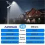 100W Solar Street Flood Lights，APONUO Outdoor Street Light 5000 Lumens Solar Powered Flood Lamp with Remote Control High Brightness Dusk to Dawn for Yard, Driveway, Swimming Pool, Basketball Court, St