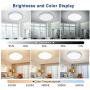 DLLT 35W Modern Dimmable LED Flush Mount Ceiling Light Fixture with Remote-15 Inch Round Close to Ceiling Lights for Living Room Bedroom Kitchen Dining Room Lighting, Timer, 3 Light Color Changeable