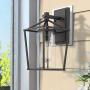 Emliviar Outdoor Porch Lights 2 Pack Wall Mount Light Fixtures, Black Finish with Clear Glass, 20065B1-2PK