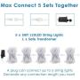 Extendable Christmas String Lights, Waterproof Clear Wire Twinkle Lights for Indoor & Outdoor Use, 8 Modes 56ft 120LED Decorative Lights for Room, Garden, Patio, Christmas Decorations (Warm White)