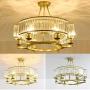 Healer 25 inch Crystal Chandelier Hanging Lighting Fixtures Semi Flush Mount Gold Finish, Modern Luxury Ceiling Lights with 6 E14 Base for Dining / Living Room Bedroom