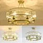 Healer 25 inch Crystal Chandelier Hanging Lighting Fixtures Semi Flush Mount Gold Finish, Modern Luxury Ceiling Lights with 6 E14 Base for Dining / Living Room Bedroom
