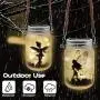 Alritz 2 Pack Solar Lantern Fairy Lights, Outdoor Hanging Frosted Glass Mason Jar Lights for Tree, Table, Yard, Garden, Patio, Lawn, Outdoor Decorations, Valentines Day Birthday Party Decorations