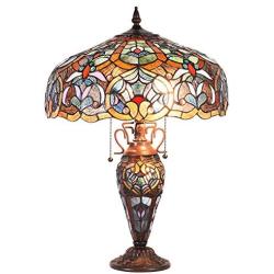 Tiffany Lighting Lamp, Capulina Handcrafted 17.7'' Tiffany Glass Lamp Shades, Tiffany Lamps for Bedrooms, Tiffany Lamp, Stained Glass Lamp, Stained Glass Desk Lamp - Gothic Stained Glass Style