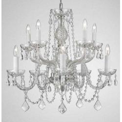 Chandelier Lighting Crystal Chandeliers H25'' X W24'' 10 Lights