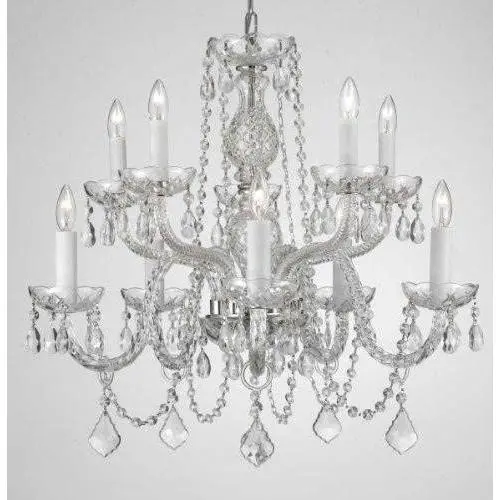 Chandelier Lighting Crystal Chandeliers H25'' X W24'' 10 Lights