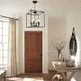Foyer Chandelier Lighting Farmhouse Light ,6 Lights Oil Rubbed Bronze Metal Cage Pendant Lighting Kitchen Island Fixtures Lantern Style for Entryway,Hallway and Dining Room