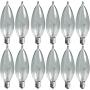 GE Crystal Clear Bent Tip Decorative Light Bulbs (40 Watt), 370 Lumen, Candelabra Light Bulb Base, 12-Pack Chandelier Light Bulbs