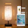 Lifeholder Table lamp, Black Wooden Base Bedside Desk Lamp,Nightstand Lamp with Dual USB Charging Port, Bedside USB Table Lamp Perfect for Bedroom, Living Room or Office (2 Packs)