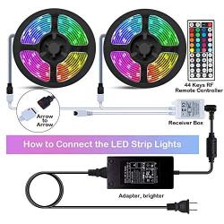 [49.2ft /15m] RGB LED Strip Lights Ultra-Long Color Changing Light Strip with Remote, 450LEDs Bright LED Lights, DIY Color Options Tape Lights with ETL Listed Adapter for Bedroom Ceiling Under Cabinet