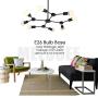 Semi Flush Mount Ceiling Light Black MELUCEE 8-Light Sputnik Chandelier Mid Century Modern Light Fixture for Dining Room Kitchen Living Room Foyer and Hallway
