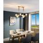 APBEAM Crystal Gold Chandelier Hanging Linear Pendant Light Modern for Dining Room Living Room Kitchen Island Over Table 8-Lights