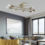 ELUZE Ceiling Light Fixture Industrial Metal Flush Mount Light Brushed Brass Ceiling Lamp with 8 Lights for Dining Room Kitchen Living Room Lighting ELUZE Ceiling Light Fixture Industrial Metal Flush Mount Light Brushed Brass Ceiling Lamp with 8 Lights for Dining Room Kitchen Living Room Lighting