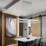 Minimalist LED Chandelier Modern Oval Pendant Light Metal Hanging Ceiling Light Fixture Adjustable Chain Hanging Lamp for Dining Living Rooms Kitchen Silver