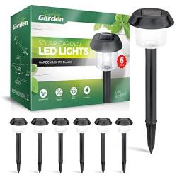 Signature Garden 8 Pack Solar Garden Lights - Super-Bright 15 Lumens; Makes Garden Pathways & Flower Beds Look Great - Easy NO-Wire Install; All-Weather/Water-Resistant (Plastic, Black)