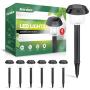 Signature Garden 8 Pack Solar Garden Lights - Super-Bright 15 Lumens; Makes Garden Pathways & Flower Beds Look Great - Easy NO-Wire Install; All-Weather/Water-Resistant (Plastic, Black)