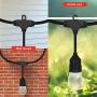 Honeywell 48 FT Outdoor String Lights, Commercial Grade Waterproof LED Patio Lights, 15 Plastic E26 Bulbs, Create Cafe Lighting Ambience in Your Backyard