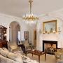 NOXARTE Gold Chandelier Modern Brass Pendant Light Contemporary Glass Ceiling Lighting Fixture for Dining Room Living Room