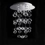 Munsinn Modern Glass Raindrop Chandelier 4-Lights Flush Mount LED Ceiling Light Fixture Pendant Lamp for Dining Room Bathroom Bedroom Livingroom