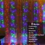 Curtain Lights Voice Activated, LEDGLE Rainbow Twinkle String Lights 300 LED, Fairy Window Decorative Dimmable Christmas Lights, USB Powered 4 Sound Control & 8 Lighting Modes IP44 (Multi Color)