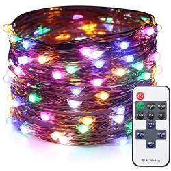 ER CHEN Multicolor Fairy Lights Plug in, 66ft 200 LED Waterproof Christmas String Lights Dimmable with RF Remote, Indoor/Outdoor Copper Wire Decorative Lights for Bedroom, Patio, Garden, Yard, Party