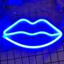 Lip Shaped Neon Signs for Wall Decor,USB or Battery Decor Light,Neon Lights for Bedroom,LED Sign Neon Light for Bar,Christmas,Party,Kids,Girls Living Room(Blue)