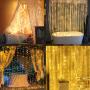 U/S Window LED Curtain String Light 300 LED, 8-Lighting Modes, Curtain Lights for Bedroom Home Wedding Party Outdoor Indoor Wall Decor, Warm White