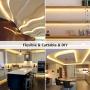 LED Strip Lights Warm White, CT CAPETRONIX 16.4ft 12V LED Night Lights Strip Kit for Bedroom, 3000K 300 LEDs Flexible Tape Lights for Home, Room, Ceiling, TV Back, Display Case, Closet, Shelves, DIY